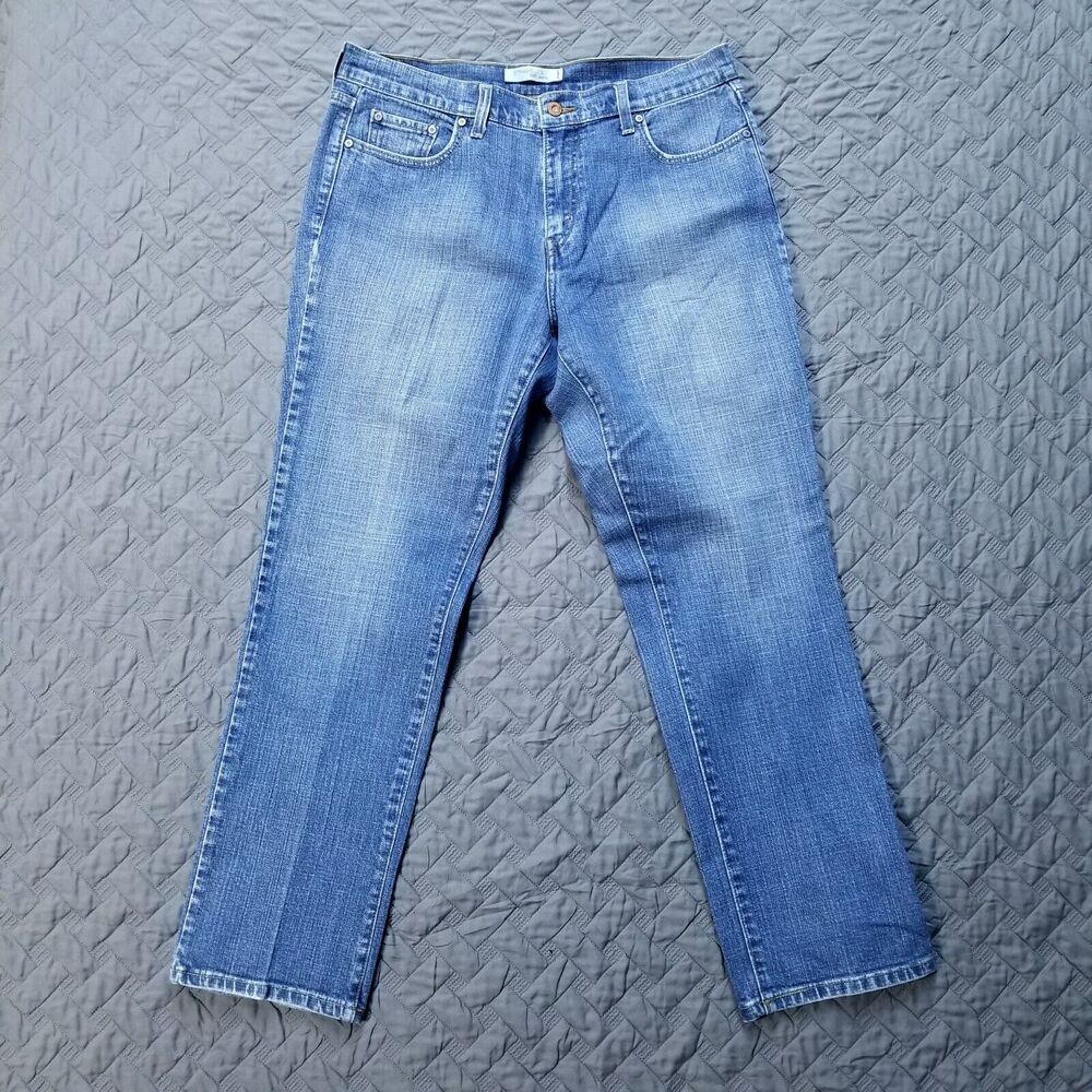Levis Jeans Womens 14 S/C Blue 505 Straight Leg Dark Wash American Denim